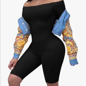 FASHION NOVA Off-Sleeve Short Romper